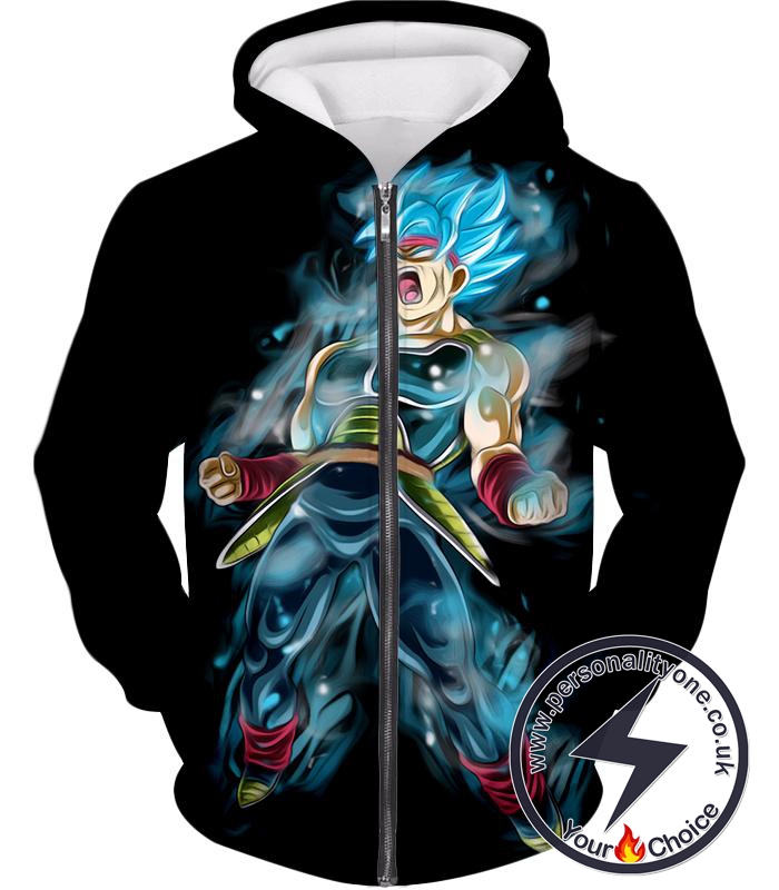 Dragon Ball Super Amazing Bardock Super Saiyan Blue Cool Black Action Zip Up Hoodie